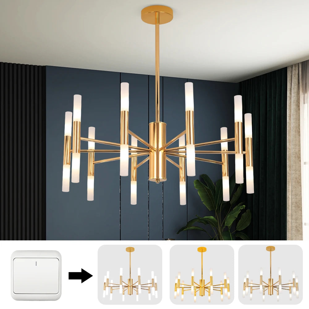 Modern Golden LED Chandelier Hotel Hall Chandeliers Living Room Ceiling Light Fixtures