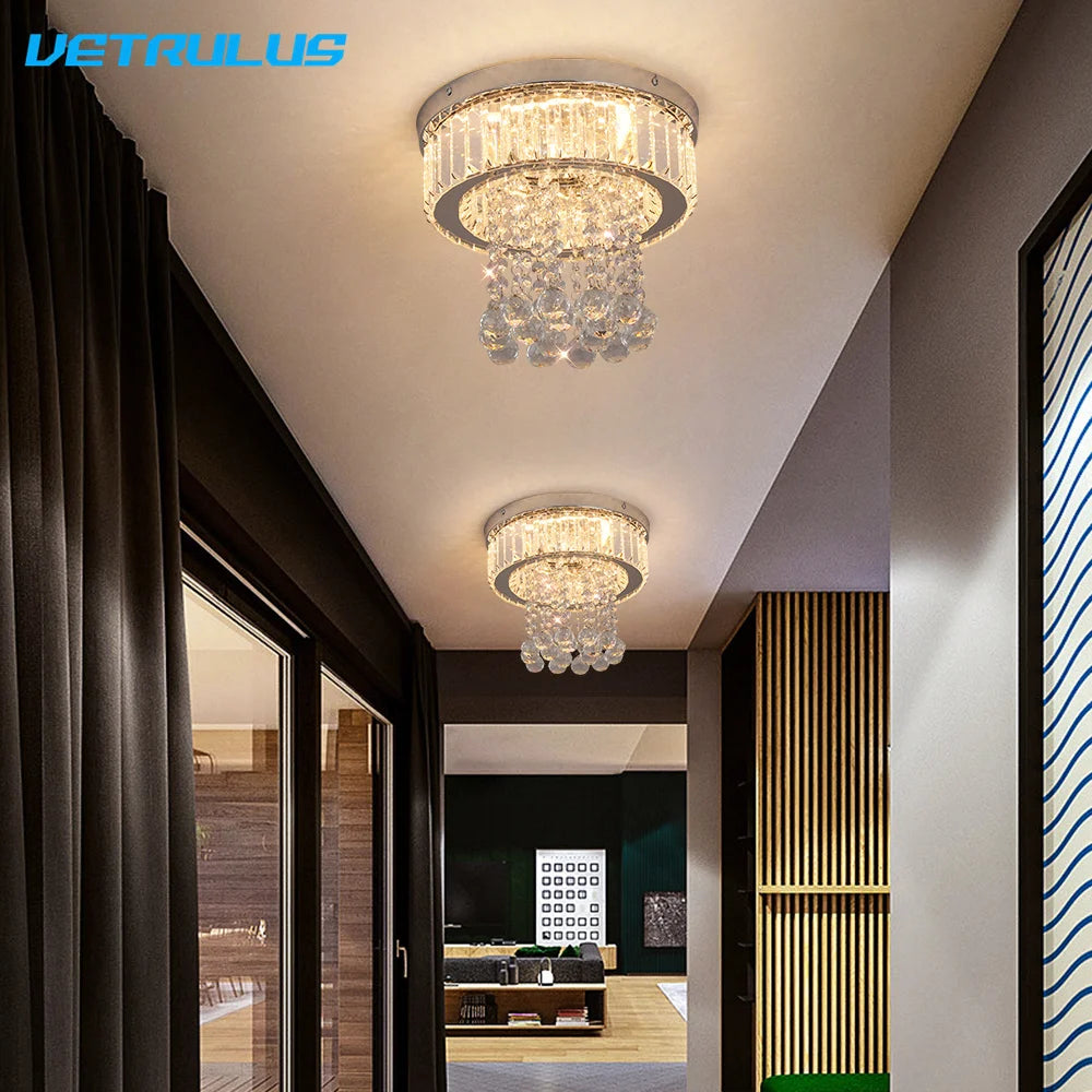 Modern Pendant Light Luxury K9 Crystal Led Ceiling Lamp Chandelier