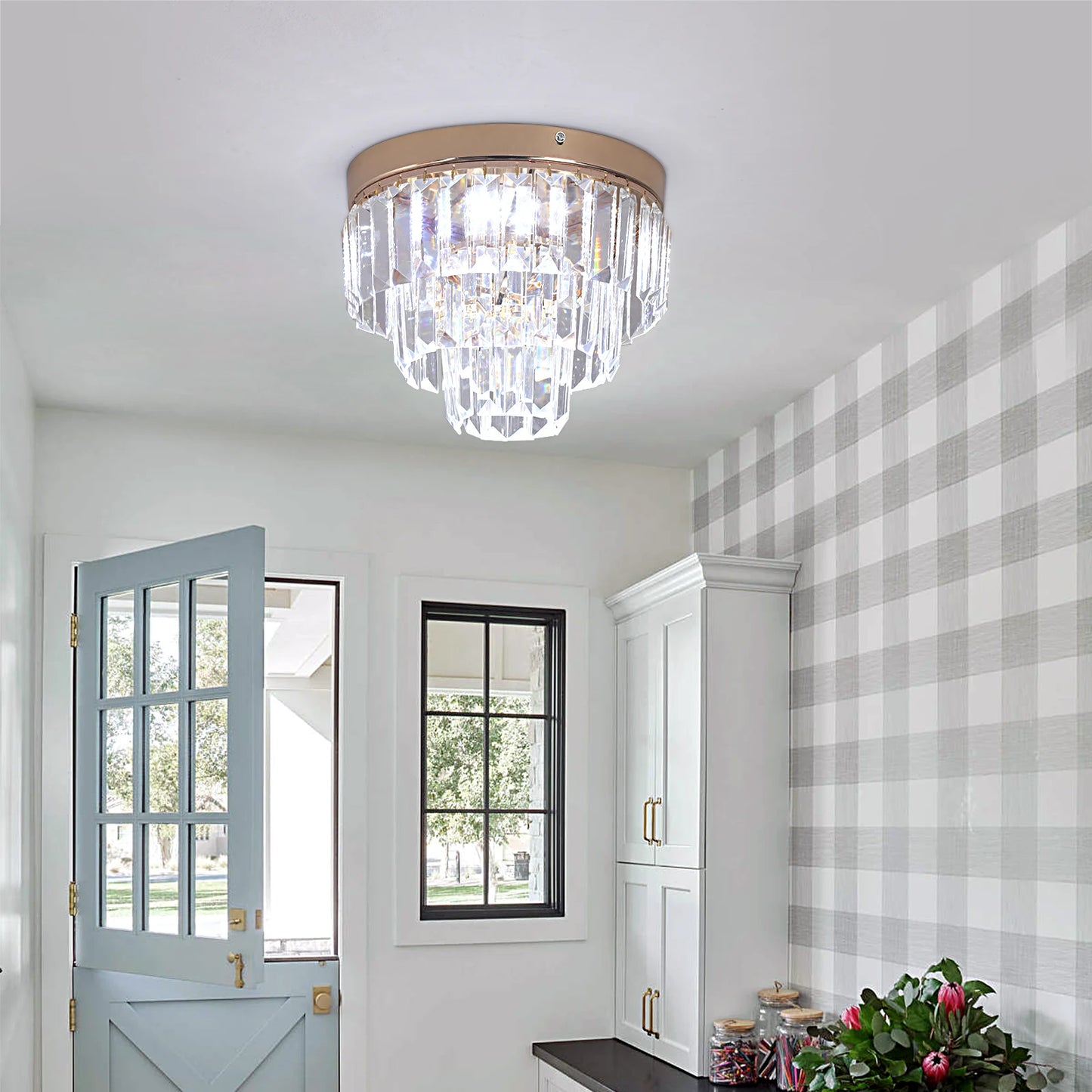 Modern Pendant Light Luxury Crystal Chandelier Glass Ceiling Lamp