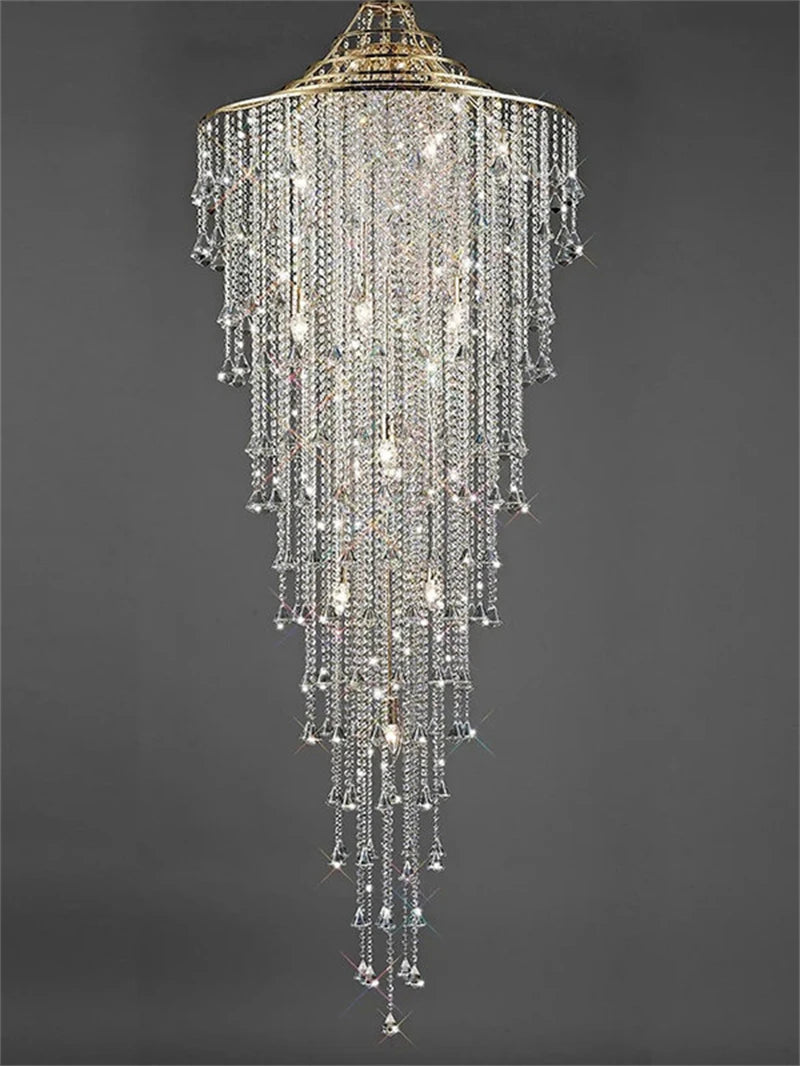 French chandelier luxury hotel engineering crystal chandelier staircase loft LED lighting