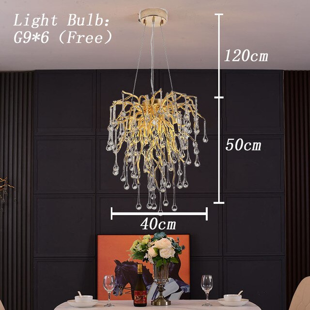 Luxury LED Crystal Ceiling Lights Modern Chandeliers Home Hanging Pendant