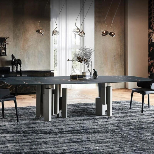 Marble Stone Rectangular Top  Dining Room Tables Modern Minimalist Creative Furniture