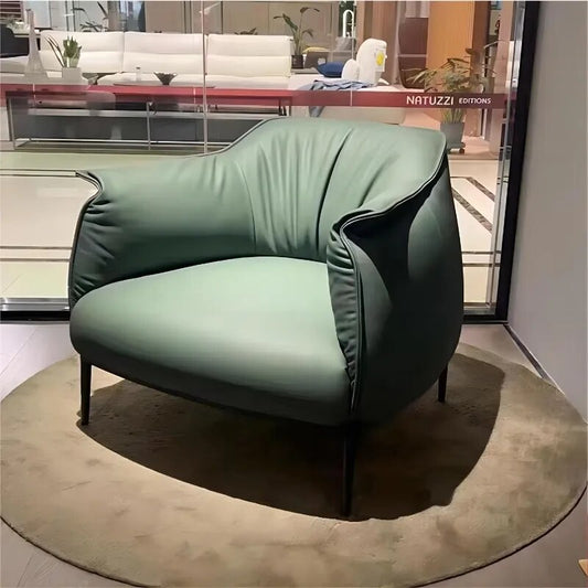 Luxury Leather Ergonomic Lounge Chair Nordic Designer Chairs