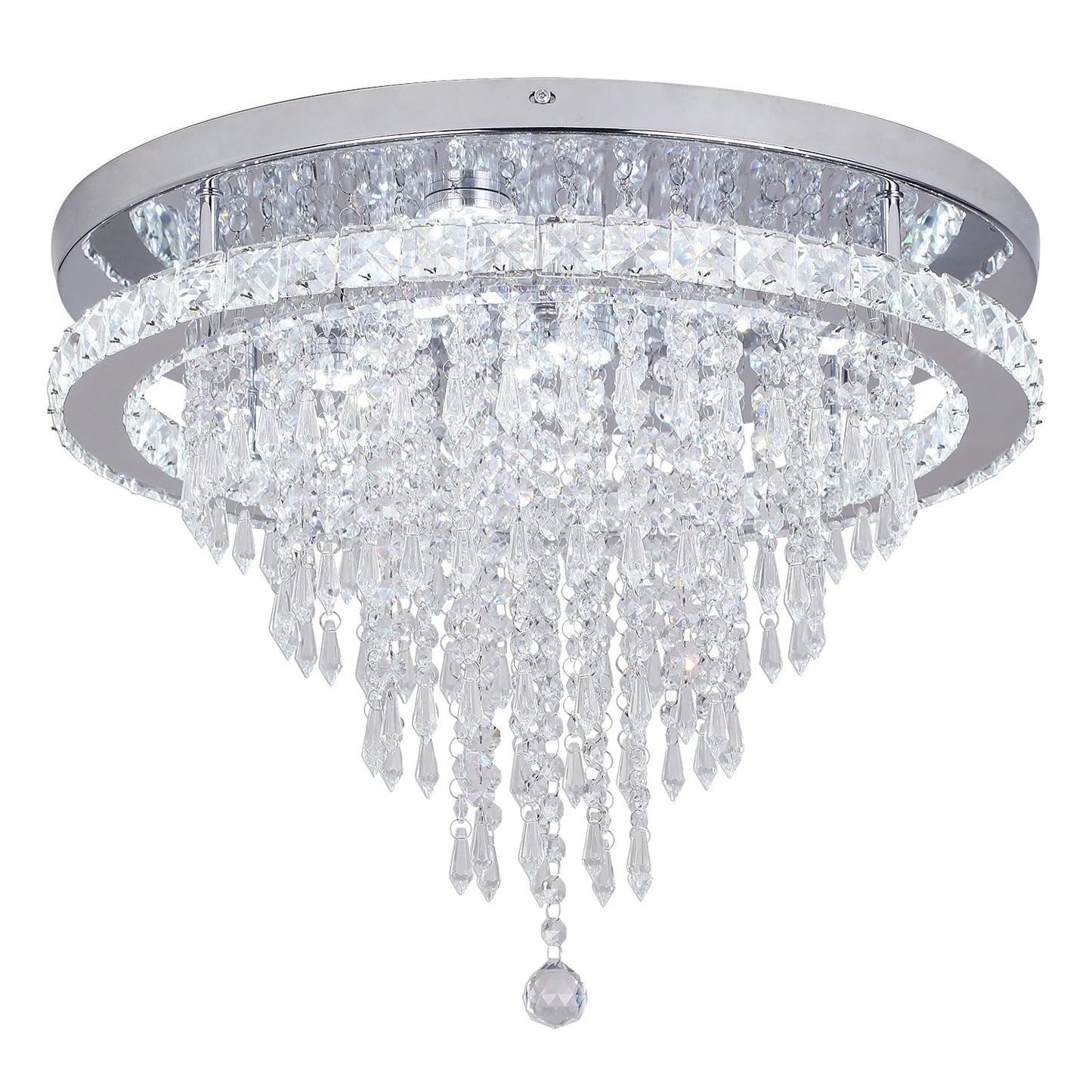 Luxury Crystal Modern LED Ceiling Chandelier Light Remote Dimming