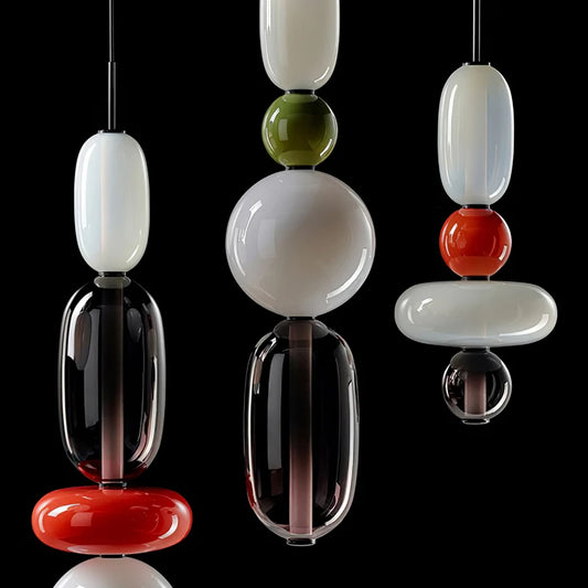 Contemporary Nordic Multicoloured Glass Pendant Lights