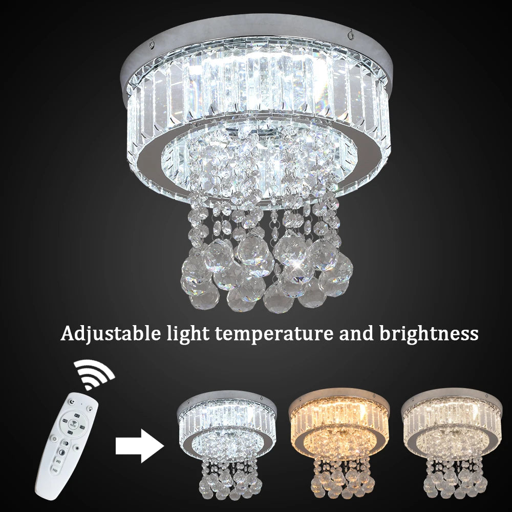 Modern Pendant Light Luxury K9 Crystal Led Ceiling Lamp Chandelier