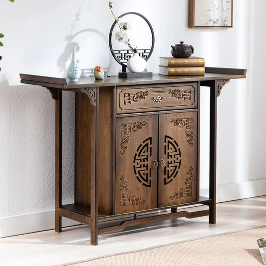 Chinese Style Porch Table, Bamboo Drawer Porch Cabinet, Furniture Living Room