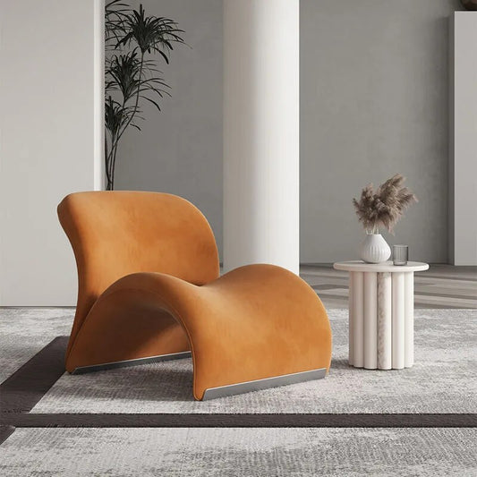 Modern Luxury Designer Ergonomic Lazy Chairs Wood Frame Home Furniture