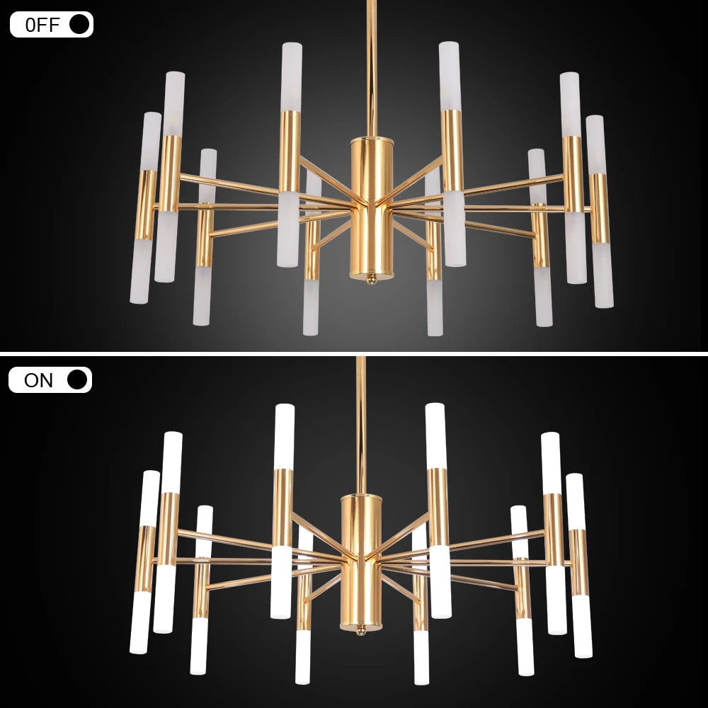 Modern Golden LED Chandelier Hotel Hall Chandeliers Living Room Ceiling Light Fixtures