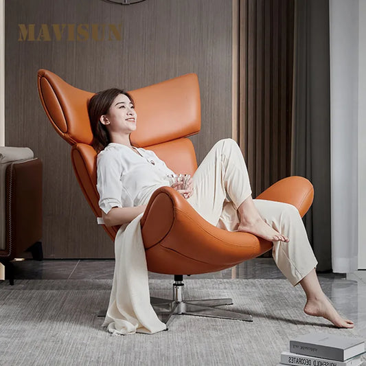 Nordic Minimalist Modern Reclining Chairs Swivel Designer Single Sofa