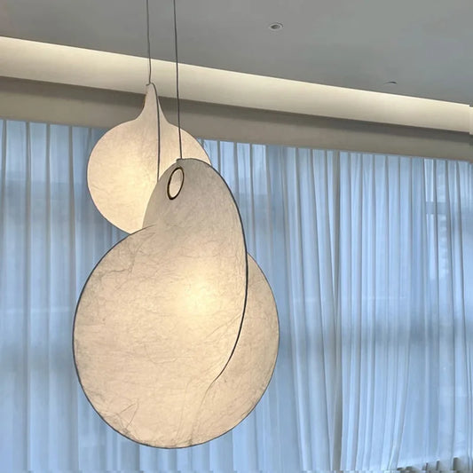 Nordic Silk Pendant Lights Led Wabi Sabi Ceiling Chandelier