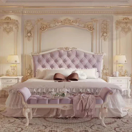 Queen Size Bed Stead European Luxury Glamorous Castle Style
