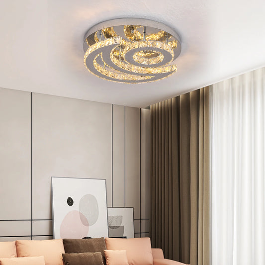 Modern K9 Crystal Ceiling Lamps Bedroom Led Chrome Chandelier Luminaires Lighting