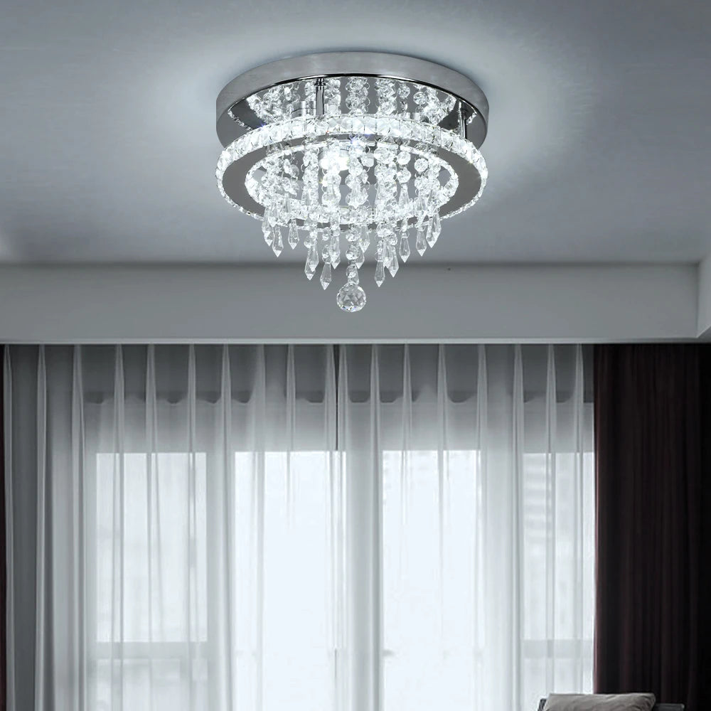 Luxury Crystal Modern LED Ceiling Chandelier Light Remote Dimming