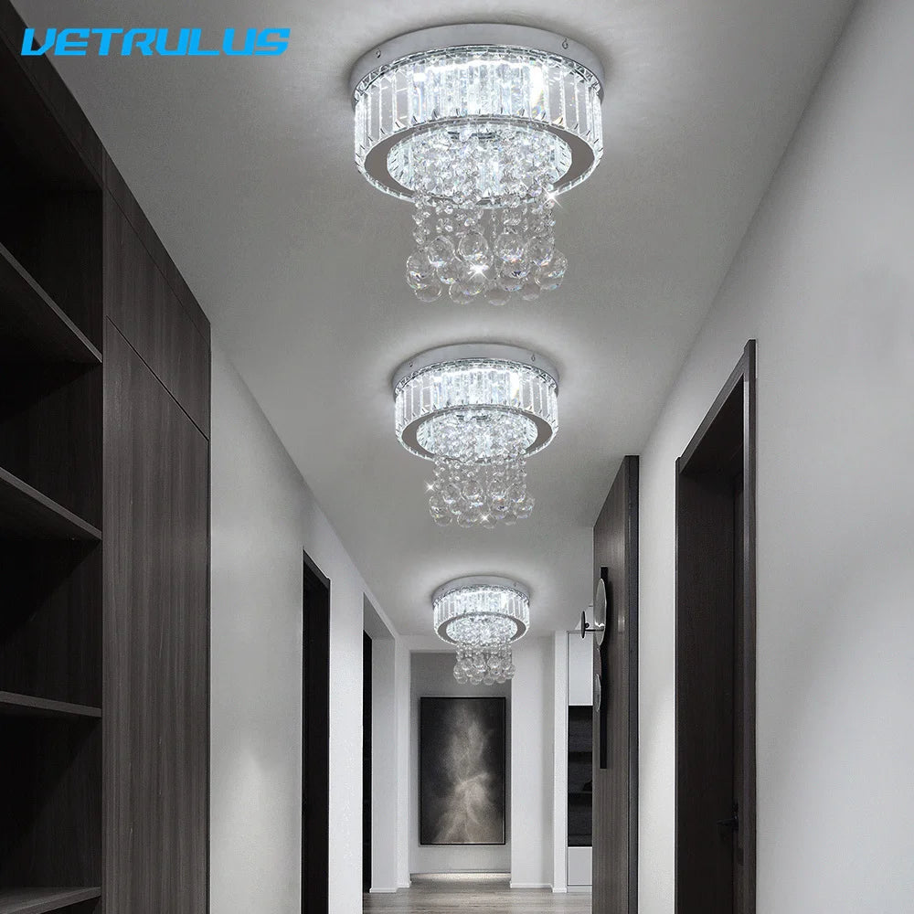 Modern Pendant Light Luxury K9 Crystal Led Ceiling Lamp Chandelier